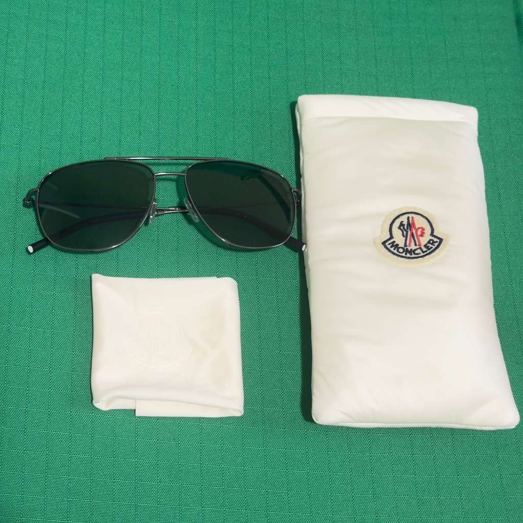 Moncler Alumni Pilot Sunglasses Shiny Gunmetal New Made In Italy